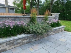 Terraced Garden and Retainer Wall with flower beds