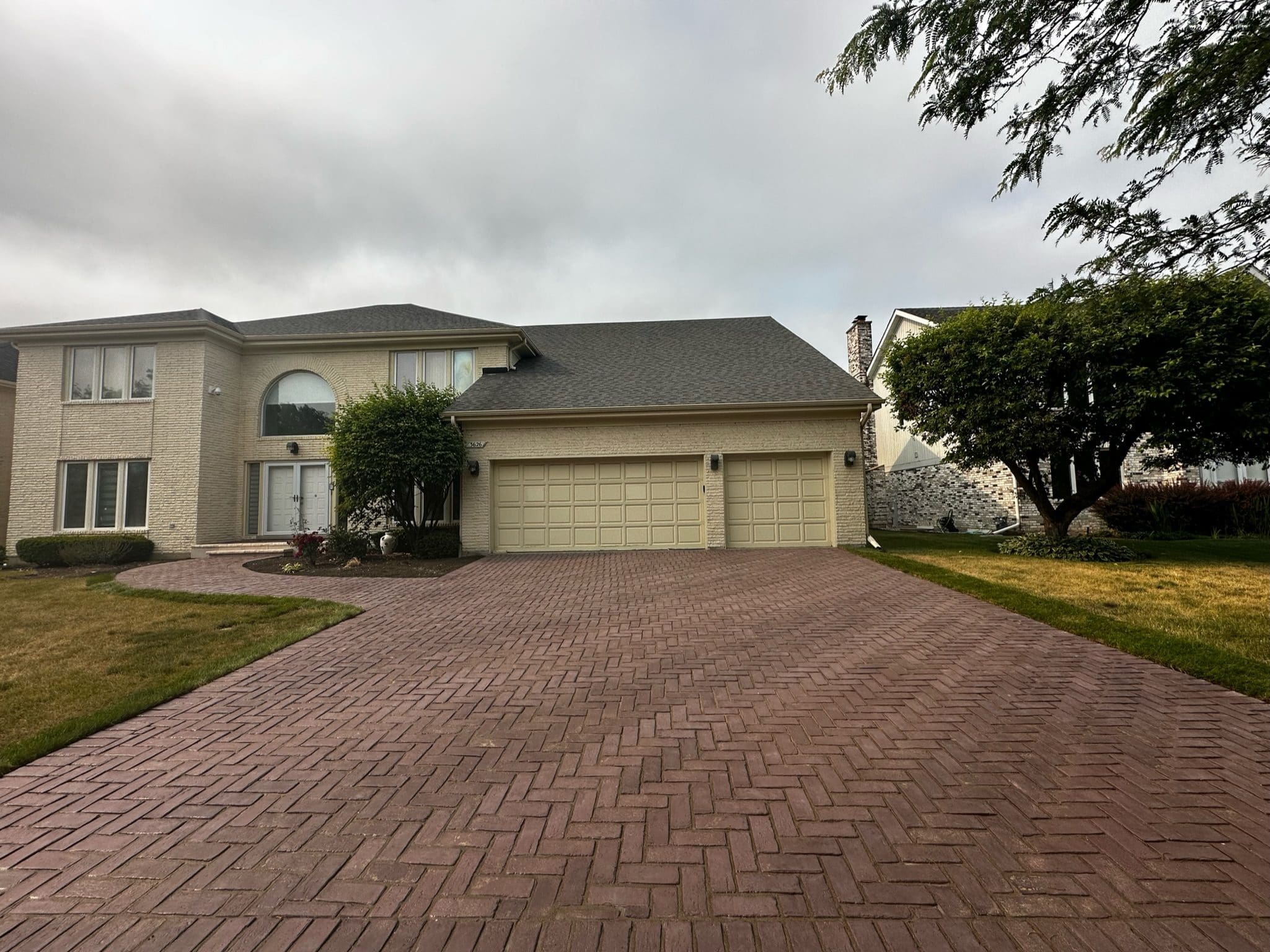 Red Brick Paver Driveway Redesign Project Completed Recently In The Glenview IL Neighborhood, Just North Of Chicago, Located Right Inside Cook County, IL