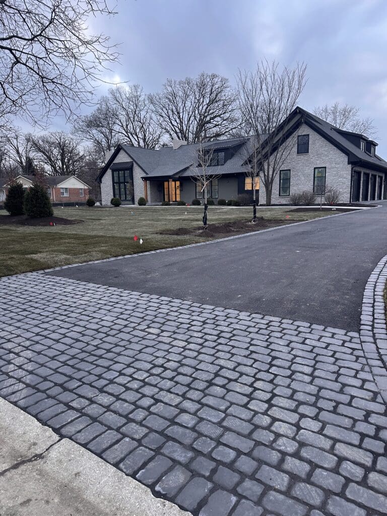 Unilock paver apron driveway Copthorne pavers